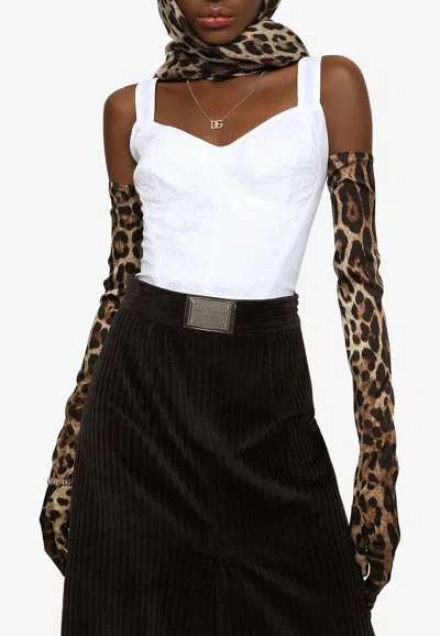 Dolce & Gabbana Lace Bustier Corset Top In White
