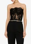Dolce & Gabbana Grosgrain-trimmed Lace Bustier Top In Black