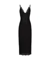Dolce & Gabbana Lace Floral Midi Dress With Sheer Detailing In Black