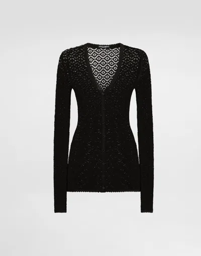 Dolce & Gabbana Lace Cardigan In Black