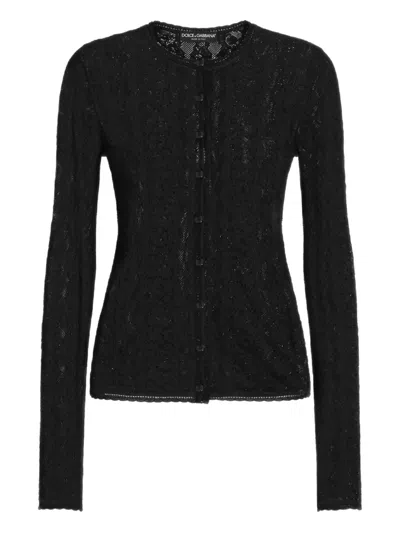 Dolce & Gabbana Lace Cardigan In Black
