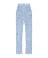 Dolce & Gabbana Light Blue Embroidered Lace Trousers In Blue