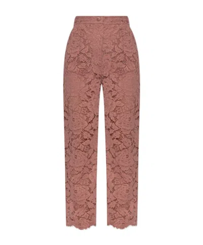 DOLCE & GABBANA DOLCE  GABBANA FLORAL LACE TAILORED PANTS