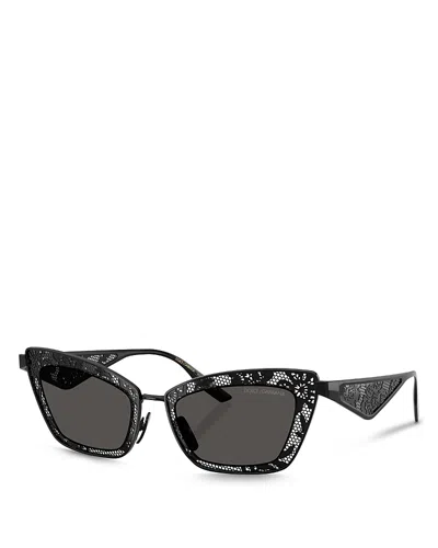 Dolce & Gabbana Lace Cat Eye Sunglasses, 51mm In Black