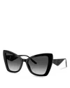 Dolce & Gabbana Lace Cat Eye Sunglasses, 55mm In Black