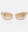 Dolce & Gabbana Lace Cat-eye Sunglasses In Gold