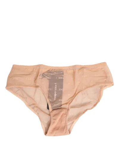 Dolce & Gabbana Beige Lace Cheekini Lingerie Panty Brief Underwear In Pink