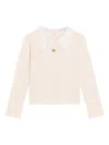Dolce & Gabbana Lace-collar Long-sleeve T-shirt In Neutral