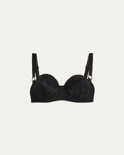 Dolce & Gabbana Lace Conical-cup Balconette Bra In Black
