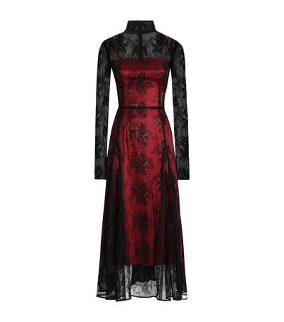 DOLCE & GABBANA LACE CONTRAST MIDI DRESS