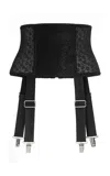 Dolce & Gabbana Stretch Marquisette Corset Belt With Garters In Black