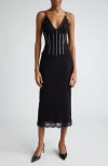 Dolce & Gabbana Dolce  Gabbana Lace Calf-length Slip Dress In Nero
