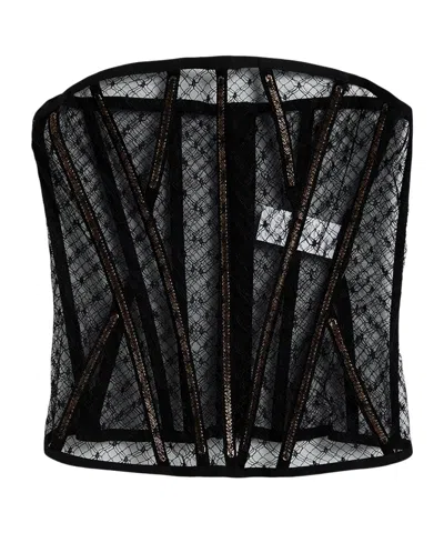 Dolce & Gabbana Lace Corset Tops In Black