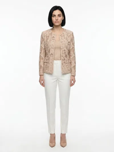 Dolce & Gabbana Lace Cotton Blazer In Beige