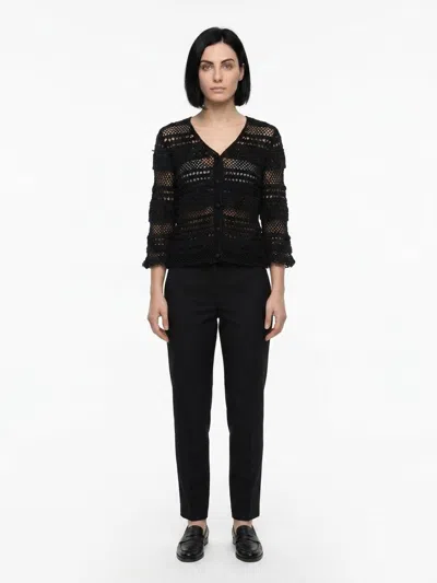 Dolce & Gabbana Lace Cotton Cardigan In Black