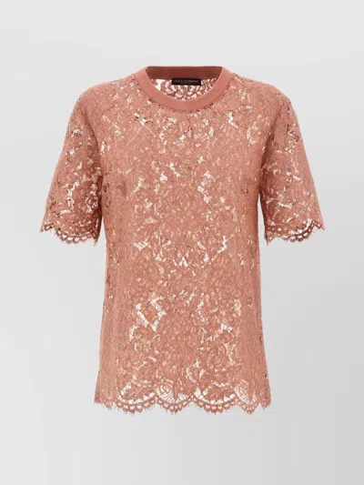 DOLCE & GABBANA LACE CREW NECK T-SHIRT