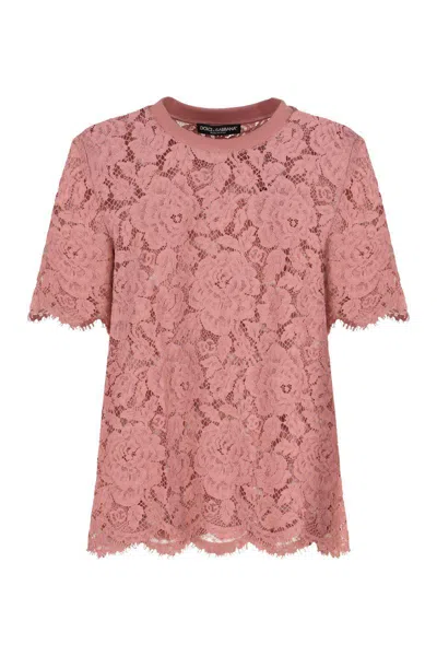 DOLCE & GABBANA DOLCE & GABBANA LACE CREW-NECK T-SHIRT