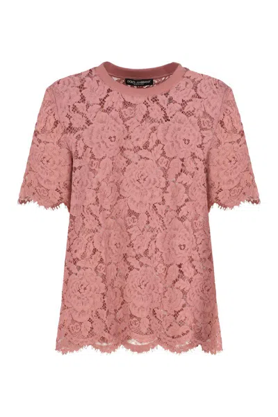 DOLCE & GABBANA DOLCE & GABBANA LACE CREW-NECK T-SHIRT