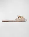 Dolce & Gabbana Lace Sliders With Crystals In Grey
