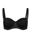 Dolce & Gabbana Satin Balconette Bra With Lace Detailing In Black
