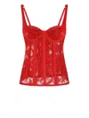 Dolce & Gabbana Lace Lingerie Corset In Red