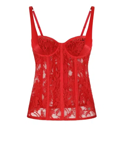 DOLCE & GABBANA LACE-DETAIL CORSET TOP