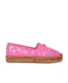 Dolce & Gabbana Lace-panel Logo-plaque Espadrilles In Pink