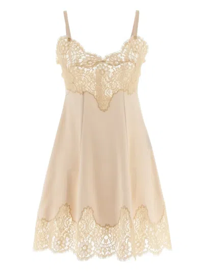 Dolce & Gabbana Lace-detail Mini Dress In Pink