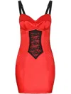 Dolce & Gabbana Lace-detail Sleeveless Minidress In Red