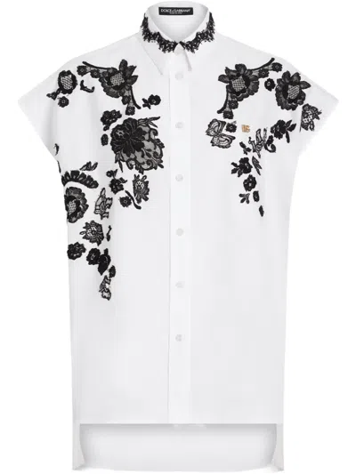 Dolce & Gabbana Lace-detail Shirt In White