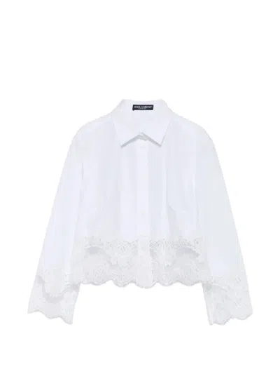 Dolce & Gabbana Lace Detail Shirt In White