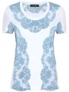 Dolce & Gabbana Jersey T-shirt With Lace Inserts And Dg Logo In White