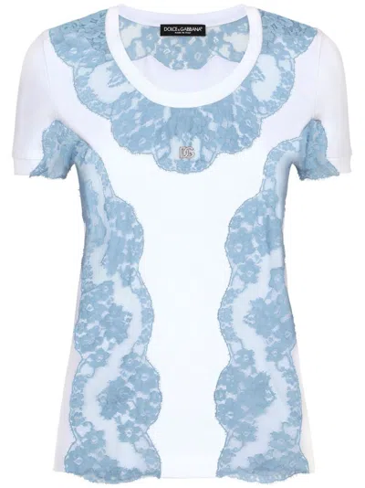 DOLCE & GABBANA LACE-DETAIL SHORT-SLEEVE T-SHIRT