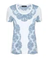 Dolce & Gabbana Jersey T-shirt With Lace Inserts And Dg Logo In White