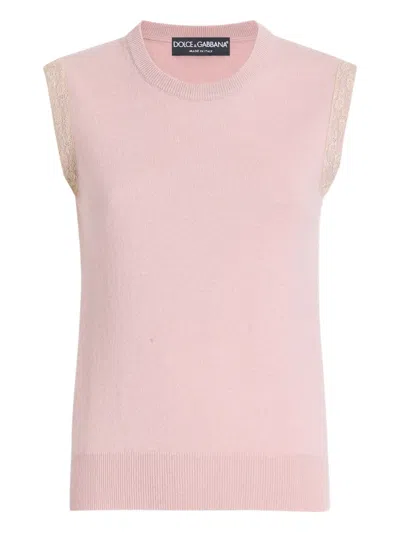 Dolce & Gabbana Top Mit Spitzendetail In Pink