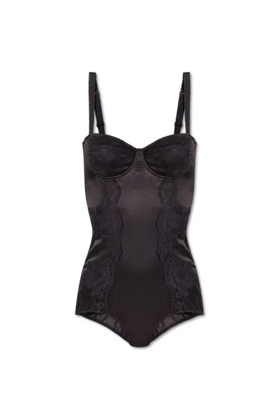 DOLCE & GABBANA LACE DETAILED BALCONETTE-BRA BODYSUIT