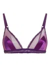 Dolce & Gabbana Lace-detailed Satin Bra In Purple