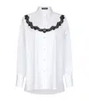 Dolce & Gabbana Dolce&gabbana Oversize Lace Yoke High-low Cotton Blend Button-up Shirt