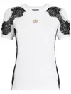 Dolce & Gabbana Logo Plaque T-shirt With Lace Inserts In White