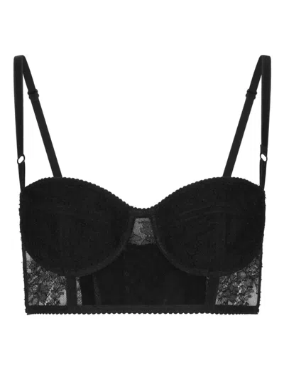 Dolce & Gabbana Lace-detailing Balconette Bra In Black