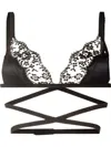 Dolce & Gabbana Crossover-strap Laced Triangle-bra In Black