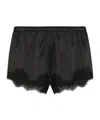 Dolce & Gabbana Lace-detailing Satin-finish Briefs In Black