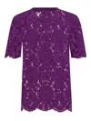 Dolce & Gabbana Lace-detailing T-shirt In Purple