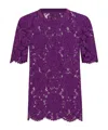 Dolce & Gabbana Lace-detailing T-shirt In Purple