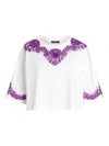 Dolce & Gabbana Jersey T-shirt With Lace And Dg Patch In White