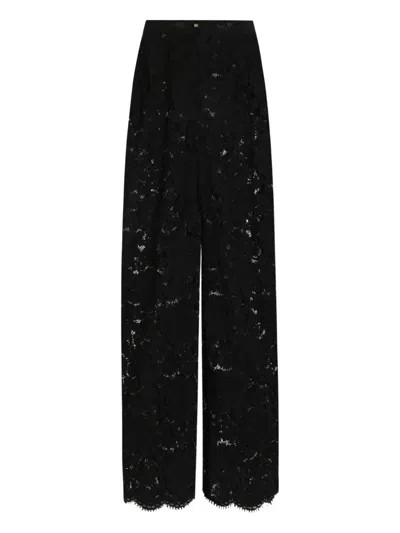 Dolce & Gabbana Cordonetto Lace Wide-leg Pants In Multi