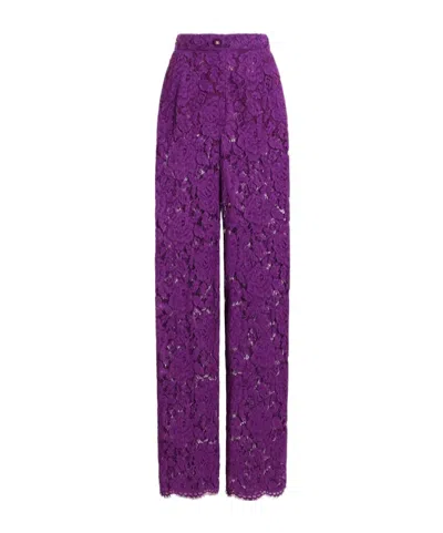 DOLCE & GABBANA LACE-DETAILING TROUSERS