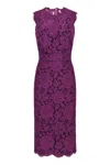 Dolce & Gabbana Floral-lace Dress In Purple