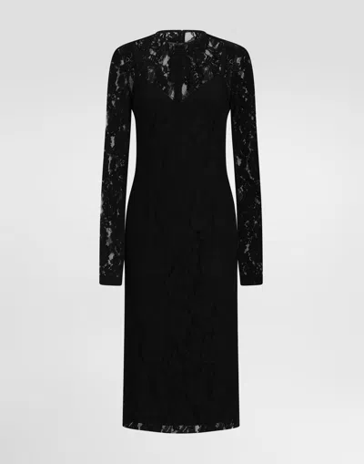 Dolce & Gabbana Robe En Dentelle In Black