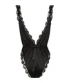 Dolce & Gabbana Lace-trimmed Silk-blend Satin Bodysuit In Black